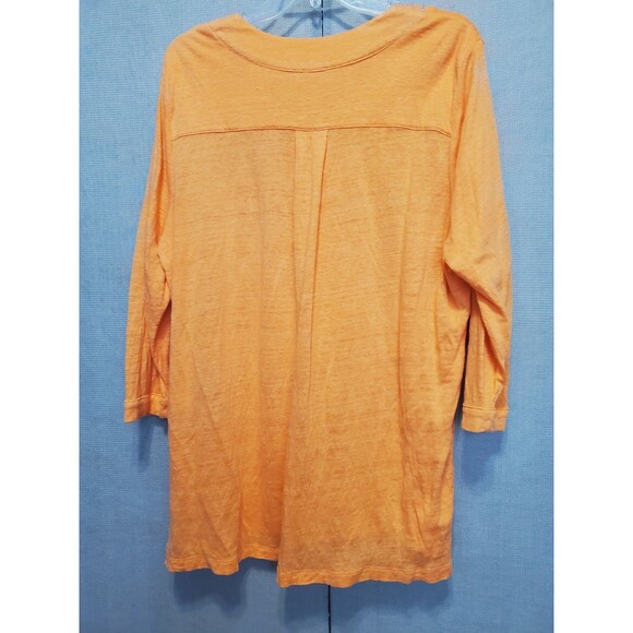Chico's Linen Orange Sequined Embellished V-Neck Tunic Size 3 (XL) - Picture 5 of 7